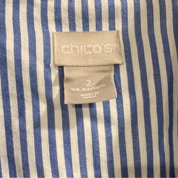 CHICOS patchwork floral embroidered long‎ sleeve tunic top size 2 - Picture 4 of 10